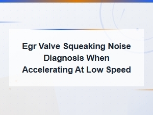 Egr Valve Squeaking Noise When Accelerating at Low Speed: Diagnosis Guide