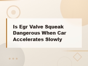 Is Egr Valve Squeak Dangerous When Car Accelerates Slowly