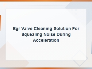 Egr Valve Cleaning Solution to Fix Squealing Noise During Acceleration